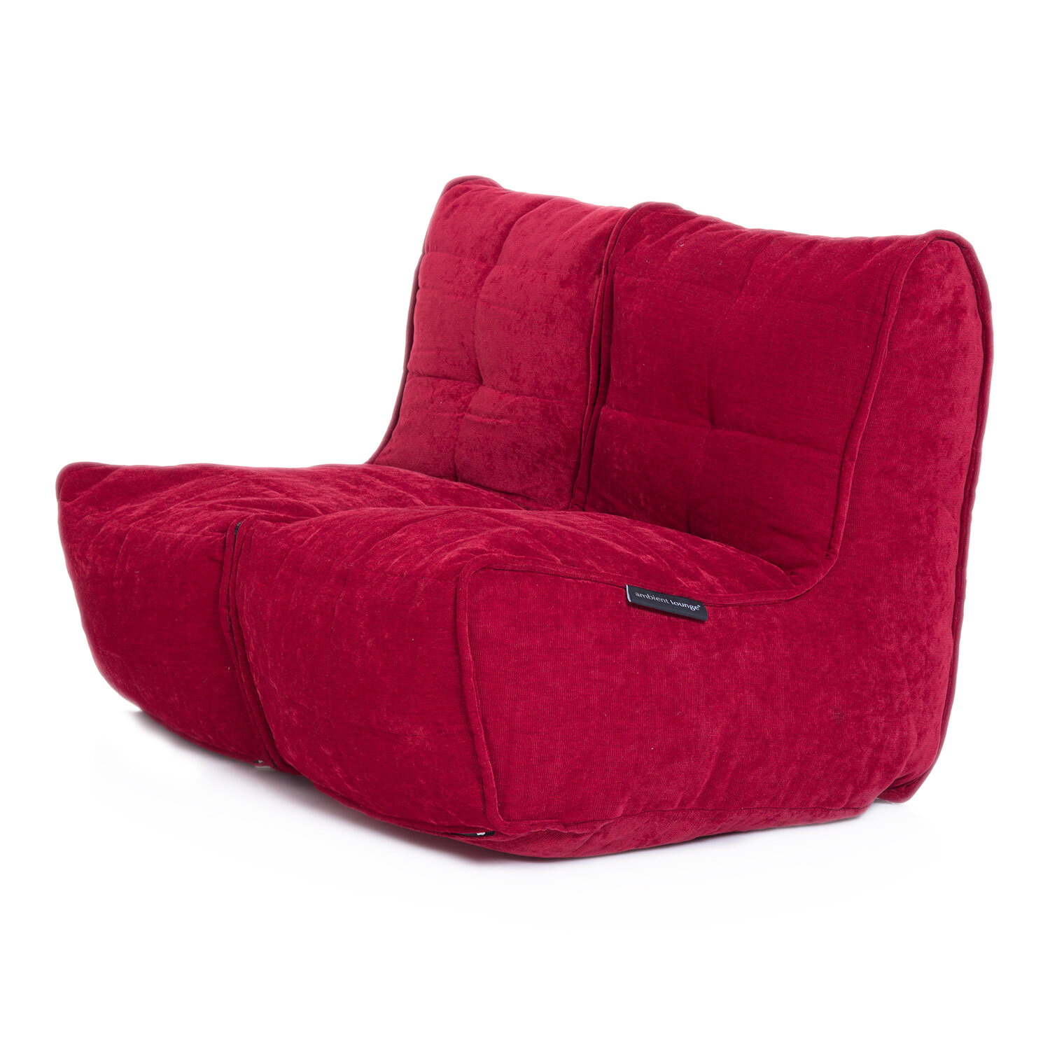 фото Бескаркасный диван Twin Couch - Blue Jazz (синий, обновленная фактура ткани) - 120х80х80 - двухместный узкий диванчик для салона красоты, балкона, кухни, детской (нераскладной)