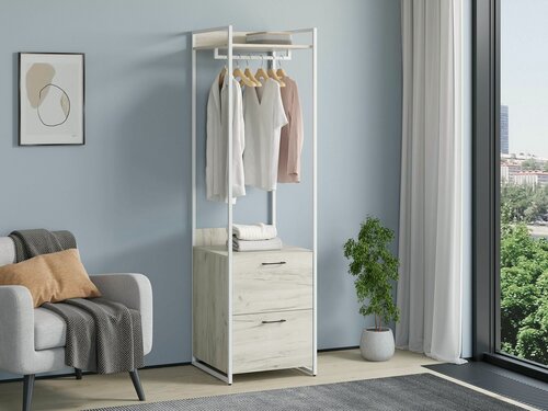 Изображение товара Стеллаж Урбан Лофт 06 с ящиками Белый/Дуб крафт белый