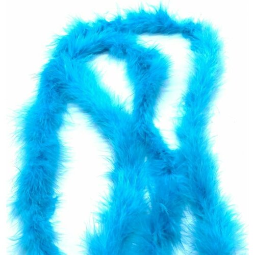 Боа пух эконом шир4 см цв ярко-голубой 2 штуки по 2 метра 749₽