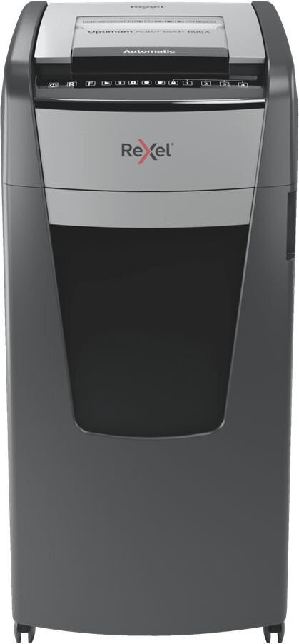 Шредер Rexel Optimum AutoFeed 600X черный с автоподачей (секр. P-4) фрагменты 600лист. 110лтр. скрепки скобы пл. карты