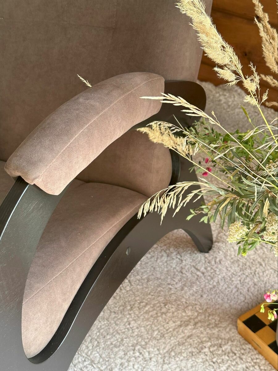 Кресло мягкое взрослое для отдыха в гостиную "Соната" коричневый