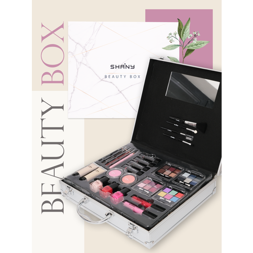 Набор детской декоративной косметики для макияжа в подарочной коробке, карандаши для глаз и губ, лаки для ногтей, румяна, хайлайтер, бьюти бокс для красоты девочкам