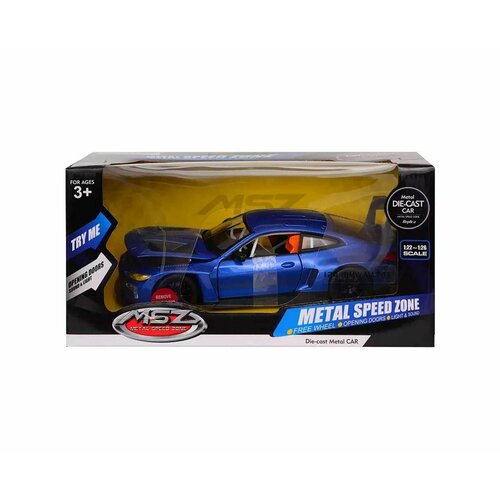 Машинка игрушечная MSZ - BMW M4 GT3, 1:24 (21 см), со светом и звуком, 1 шт машинка лимузин 18 см со светом и звуком белый технопарк [limo80208 18sl mix белый]