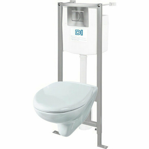 Комплект унитаза Rosa Элеганс с инсталляцией и клавишей хром, сиденье-микролифт