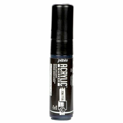 PEBEO Маркер акриловый Acrylic Marker 5-15 мм перо плоское 3 шт 201736 черный 1310₽