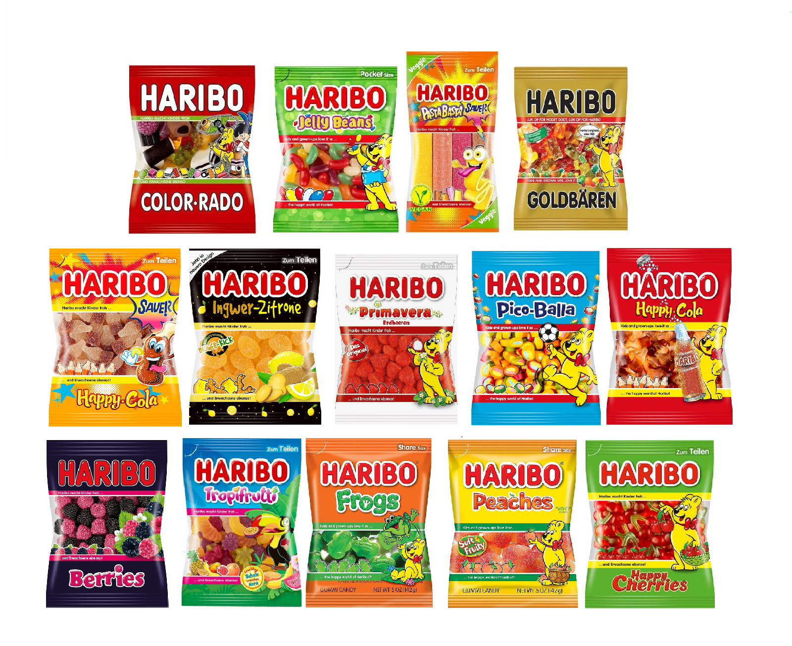 Набор жевательного мармелада Haribo, (14 шт.)