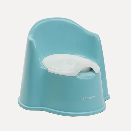 Изображение товара Детский горшок BABYROX со съемной чашей и спинкой, анатомический, голубой, 35х36х30 см