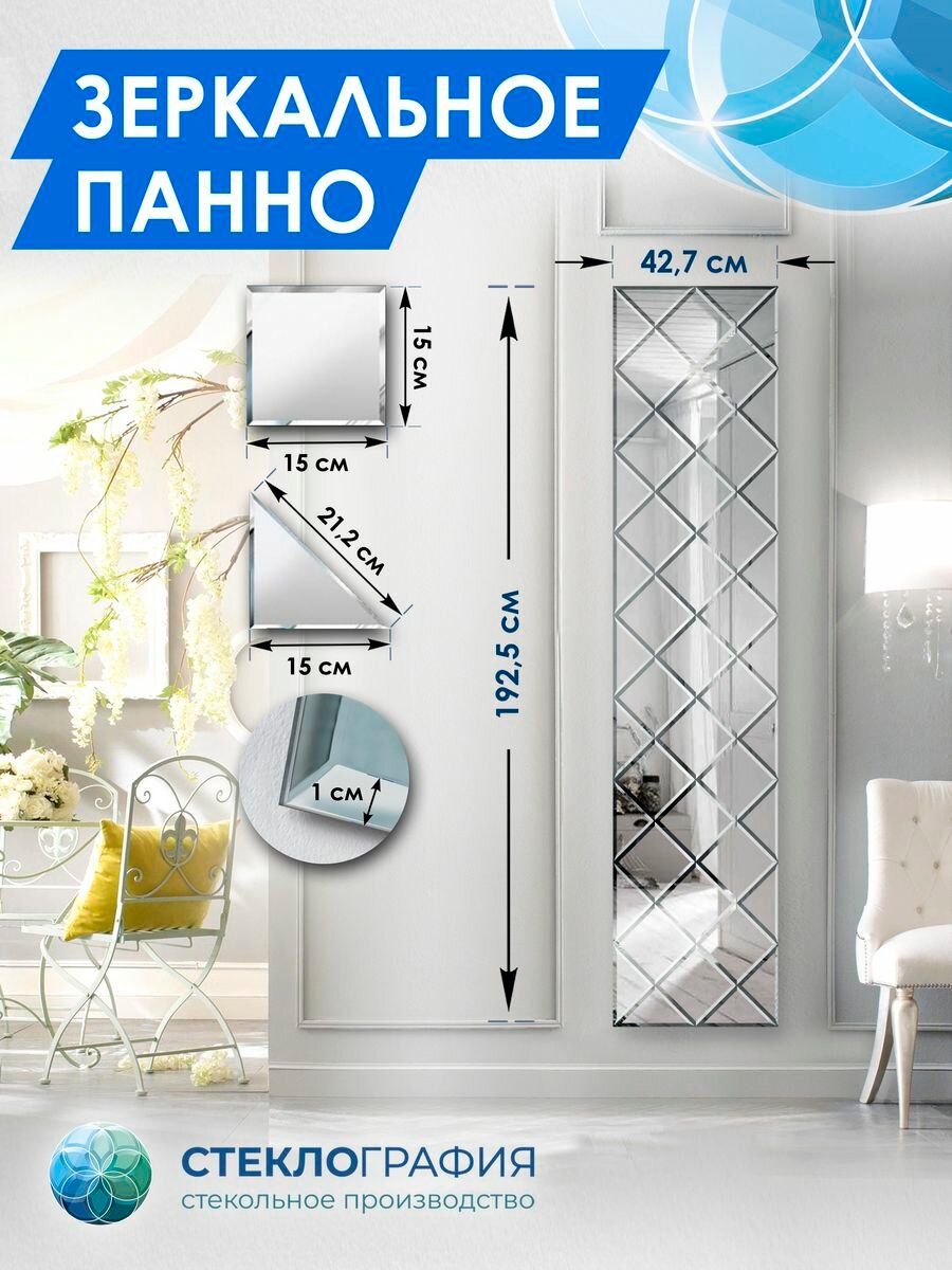 фото Зеркальное панно с фацетом, плитка