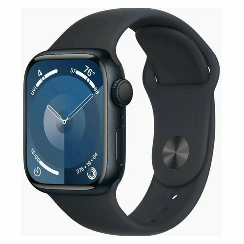 Смарт-часы Apple Watch Series 9 (GPS), Aluminium Case, 41mm, Sport Band, Midnight смарт часы apple watch series 9 41mm midnight aluminium sport loop mr8y3