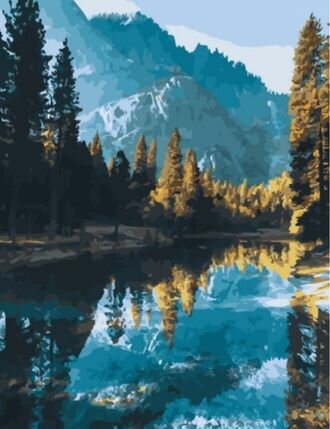 Картина по номерам "Горное озеро" холст на подрамнике 40х50 см, GX45460
