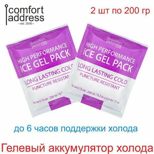 Гелевый аккумулятор холода 2 шт. по 200 гр. бордовый 