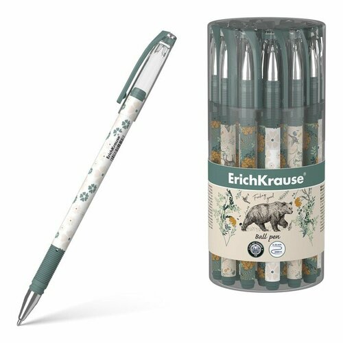 Ручка шариковая ErichKrause Natural Life Stick, узел 0,7мм, чернила синие, 24 штуки