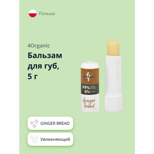 Бальзам для губ 4organic ginger bread увлажняющий 5 г 600₽