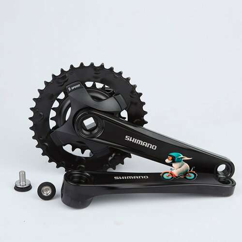 система шатунов shimano nexus fc c6000 afcc6000c8l Система шатунов Шимано FC-MT101-2 36х22T 175 мм, алюминиевые шатуны, стальные звезды, для 9 скоростной кассеты, под квадрат, под педали 9/16, черный, 2 болта