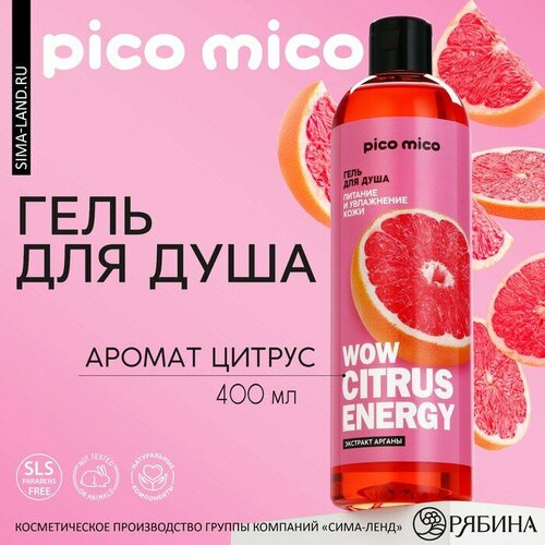 Гель для душа Wow citrus juice, 400 мл, аромат цитрус, PICO MICO гель для душа bisou citrus milk 400 мл