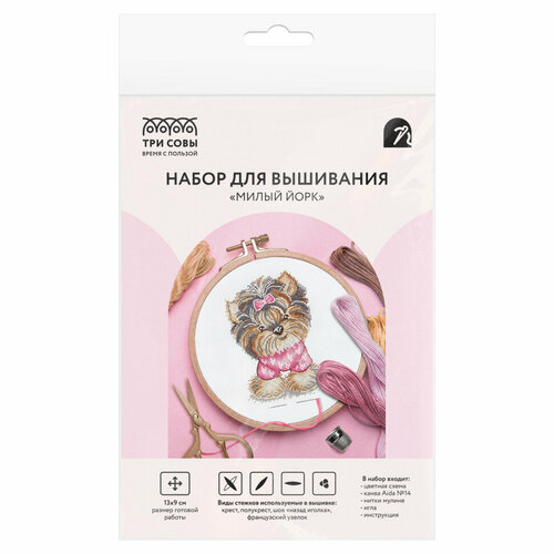 Набор для вышивания крестиком ТРИ совы Милый Йорк 139см пакет с европодвесом 364424 738₽
