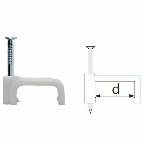 скоба для крепления кабеля vkl electric плоская 8мм 50шт белый Скоба для крепления кабеля vkl electric плоская 10мм 50шт белая