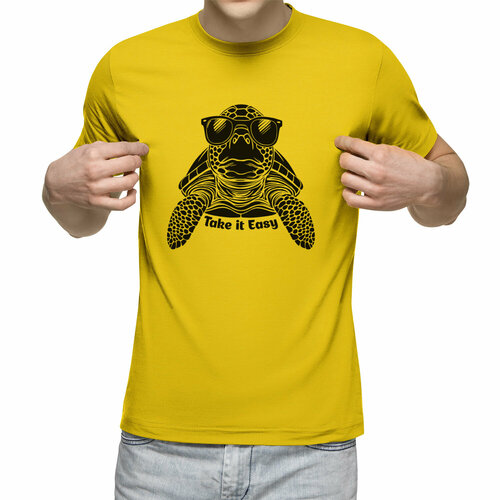 Футболка Us Basic, размер M, желтый мужская футболка морская черепаха l серый меланж
