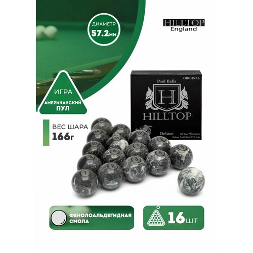 Бильярдные шары для американского пула Hilltop 57,2 мм (эксклюзивная серия)