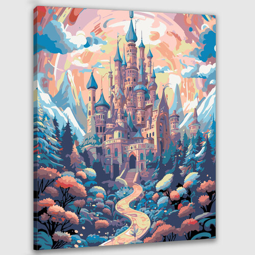 картина по номерам для малышей волшебный замок Картина по номерам 50х40 Волшебный замок