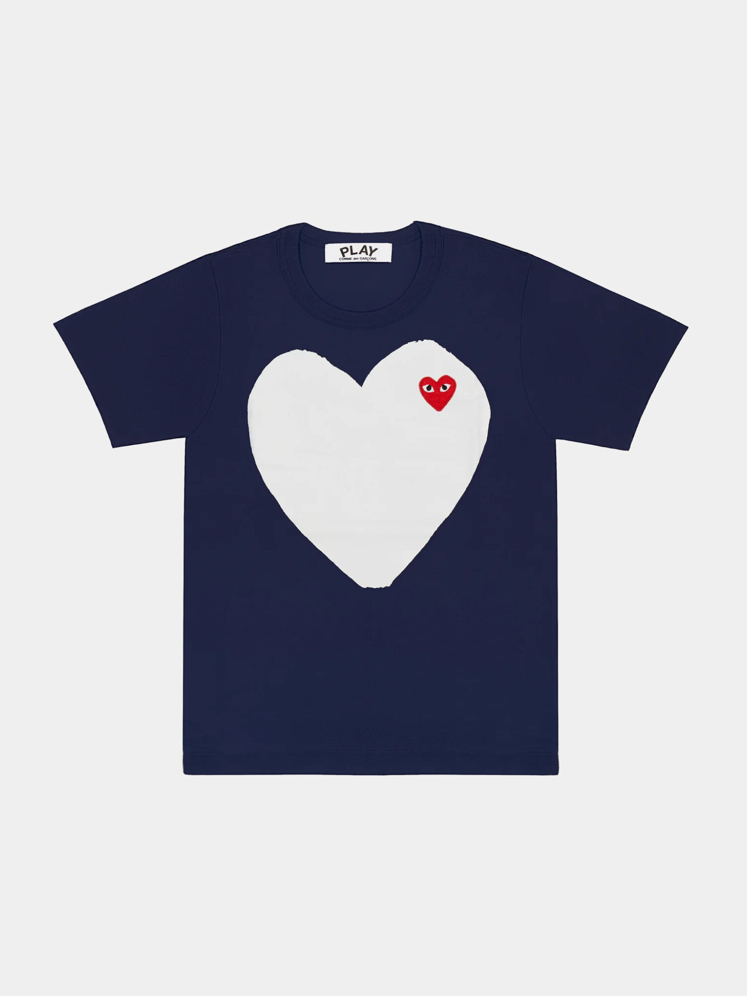 Футболка Comme des Garcons PLAY Large White Heart, размер M, синий