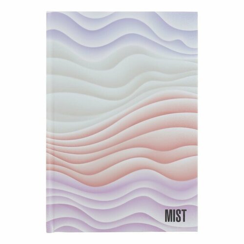 Бизнес-блокнот А5, 96 листов в клетку Mist розовый, твёрдая обложка, матовая ламинация, выборочный лак, блок 65 г/м2