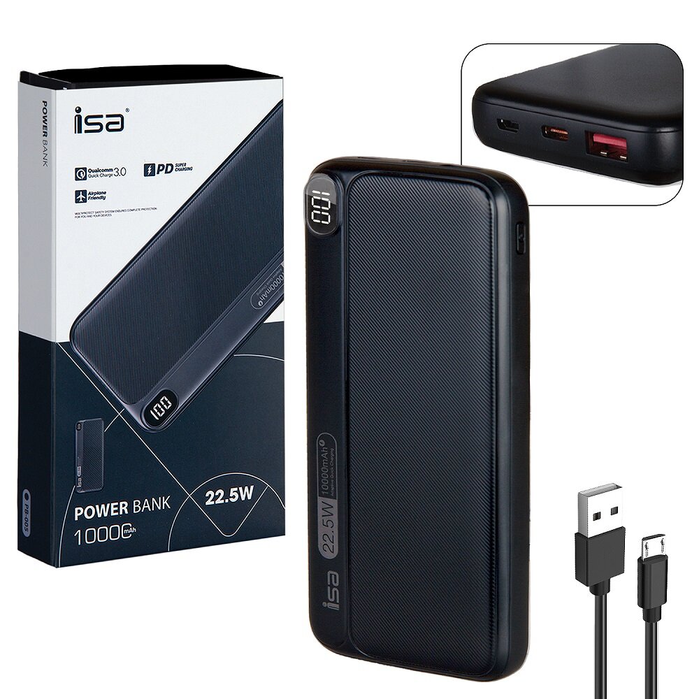 Внешний аккумулятор ISA PB-005 10000 mAh черный