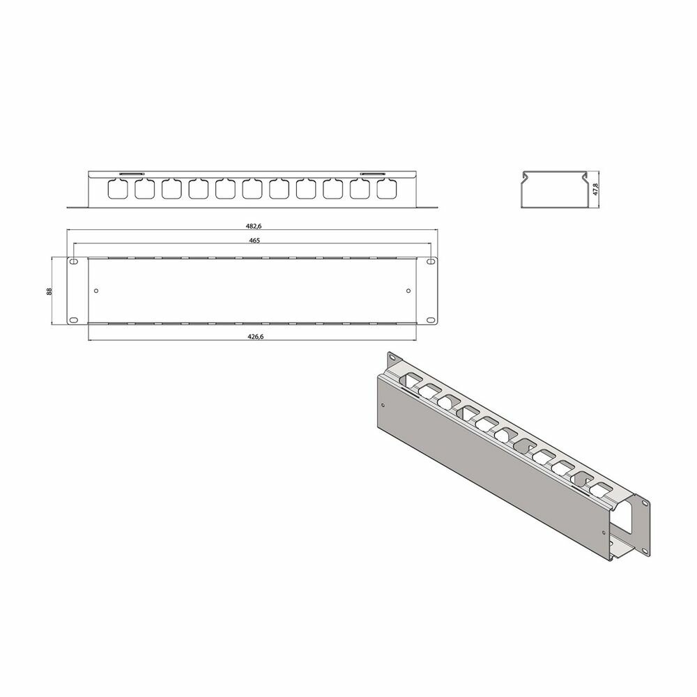 Hyperline CM-2U-ML-COV черный - фото №9