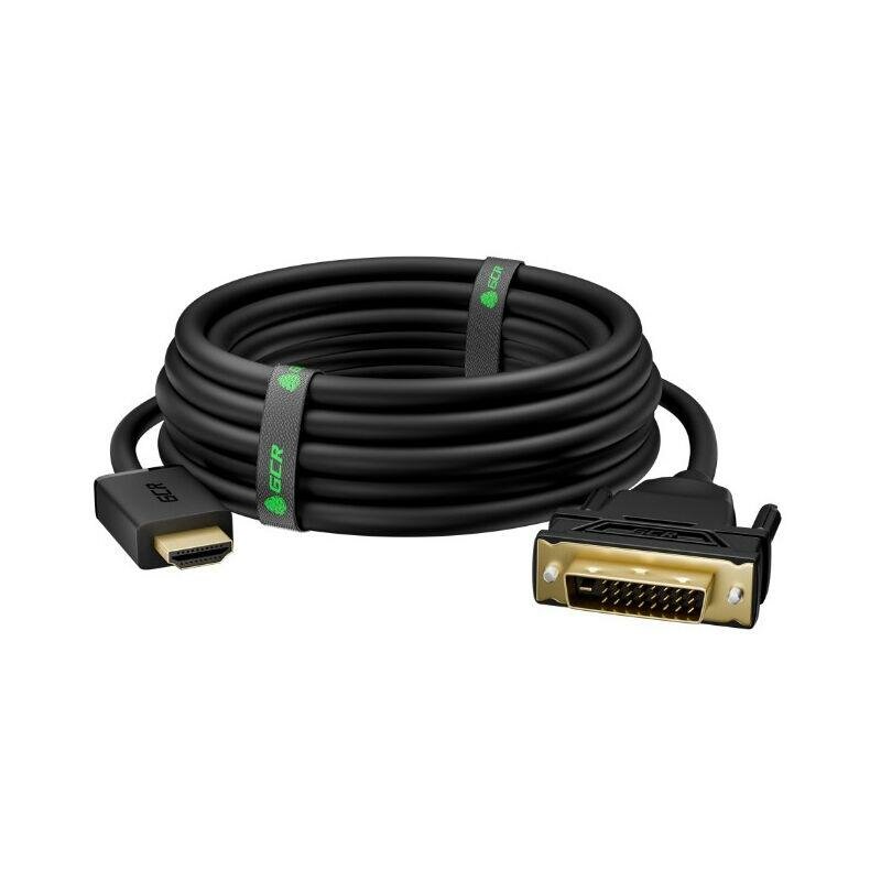 Greenconnect Кабель HDMI-DVI 0.3m черный, OD7.3mm, 28/28 AWG, позолоченные контакты, 19pin AM / 24+1M AM Dual Link, GCR-HD2DVI1-0.3m, тройной экран Greenconnect HDMI (m) - DVI-D (m) 0.5м (GCR-HD2DVI1- - фото №16