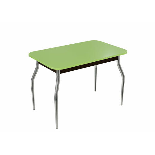 Стол обеденный МДФ (110х70х75 см) Венге/Зеленое яблоко, ножки изогнутые хром