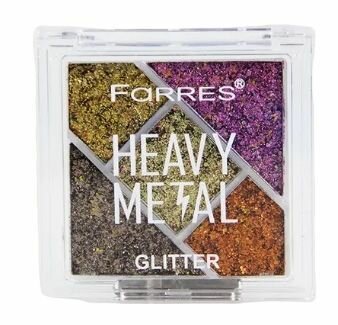 Farres cosmetics Тени для век Heavy Metal Glitter, тон 01