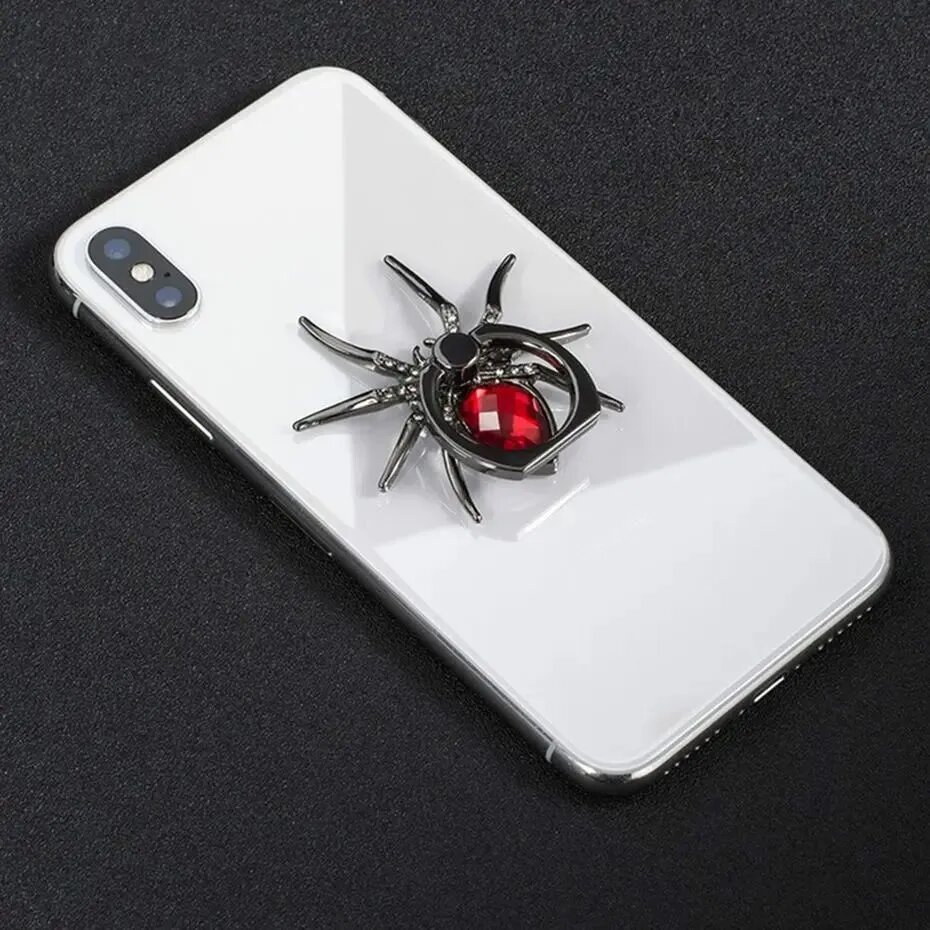 Ультрастильное крепление для телефона Spider-Socket, цвет красный/ Металлическое кольцо-держатель для смартфона