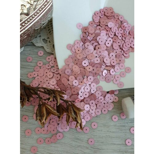 Пайетки круглые 5 мм, плоские #306W. Упаковка 3 грамма. Италия