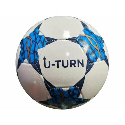 Мяч футбольный PVC бело-синий (13417)