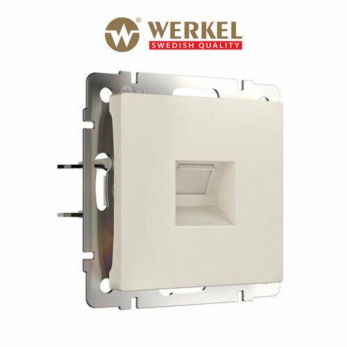 фото Встраиваемая розетка ethernet rj-45 werkel w1181062 айвори матовый ip20