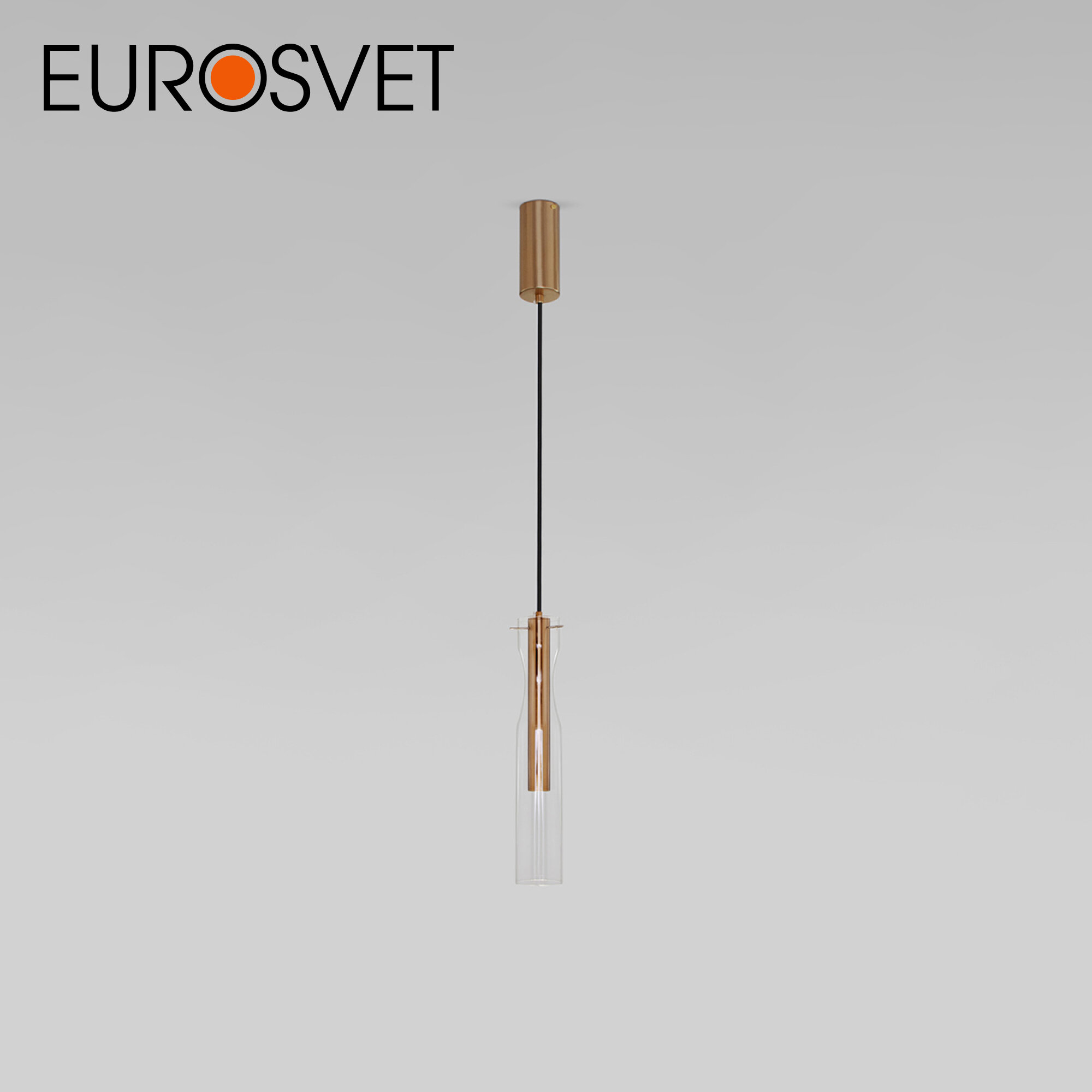 Подвесной светильник светодиодный со стеклянным плафоном Eurosvet Swan 50254/1 LED, 4000 К, латунь, IP20