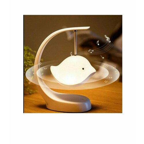 Музыкальный ночник беспроводная колонка Портативный многофункциональный Bluetooth светильник белая птичка разноцветная подсветка подарок 1499₽