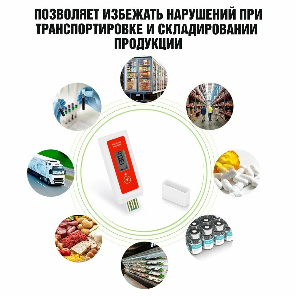 Регистратор данных в формате PDF для измерения температуры и влажности ANYSMART