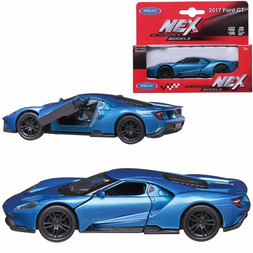 Машинка Welly 1:38 FORD 2017 GT синяя 43748W/синяя welly 1 24 2017 ford gt alloy luxury vehicle diecast pull back cars model toy collection