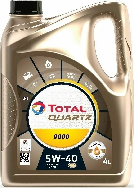 Моторное масло Total Quartz 9000 5W40 4л 10950501
