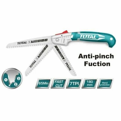 Пила садовая складная 7180mm зуб 7TPI65Mn TOTAL THFSW18026 800₽