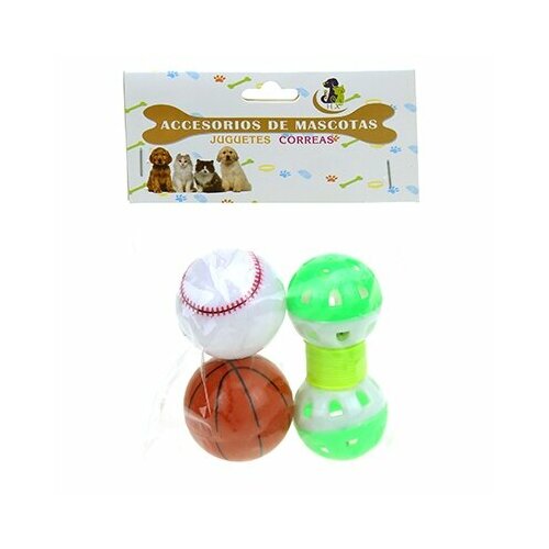 Игрушки для кошки КНР "Мячики", 2 шт диаметром 4,5 см, 9х4 см, 3 шт