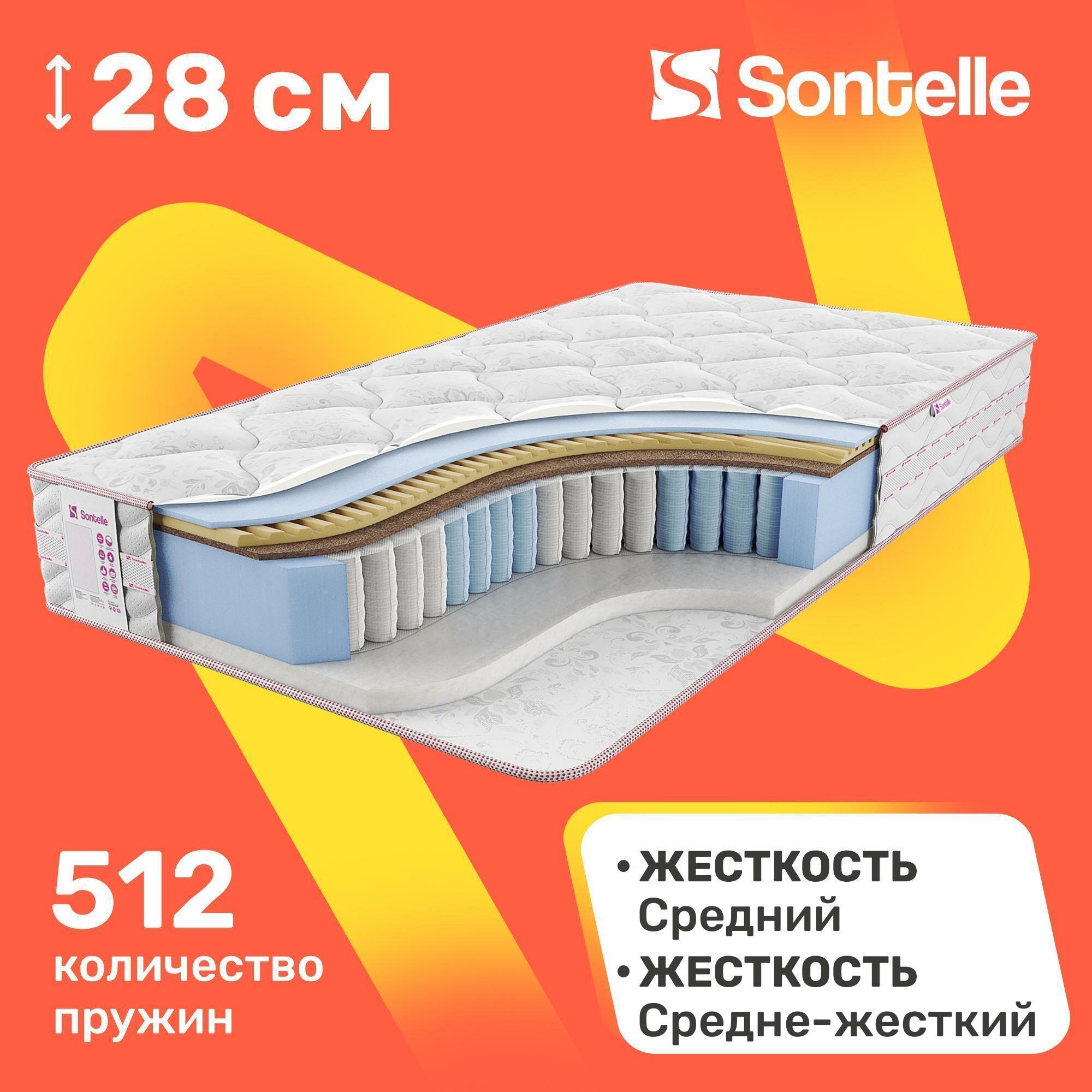 Матрас с независимыми пружинами Sontelle Vivre Dual impulse 65x125