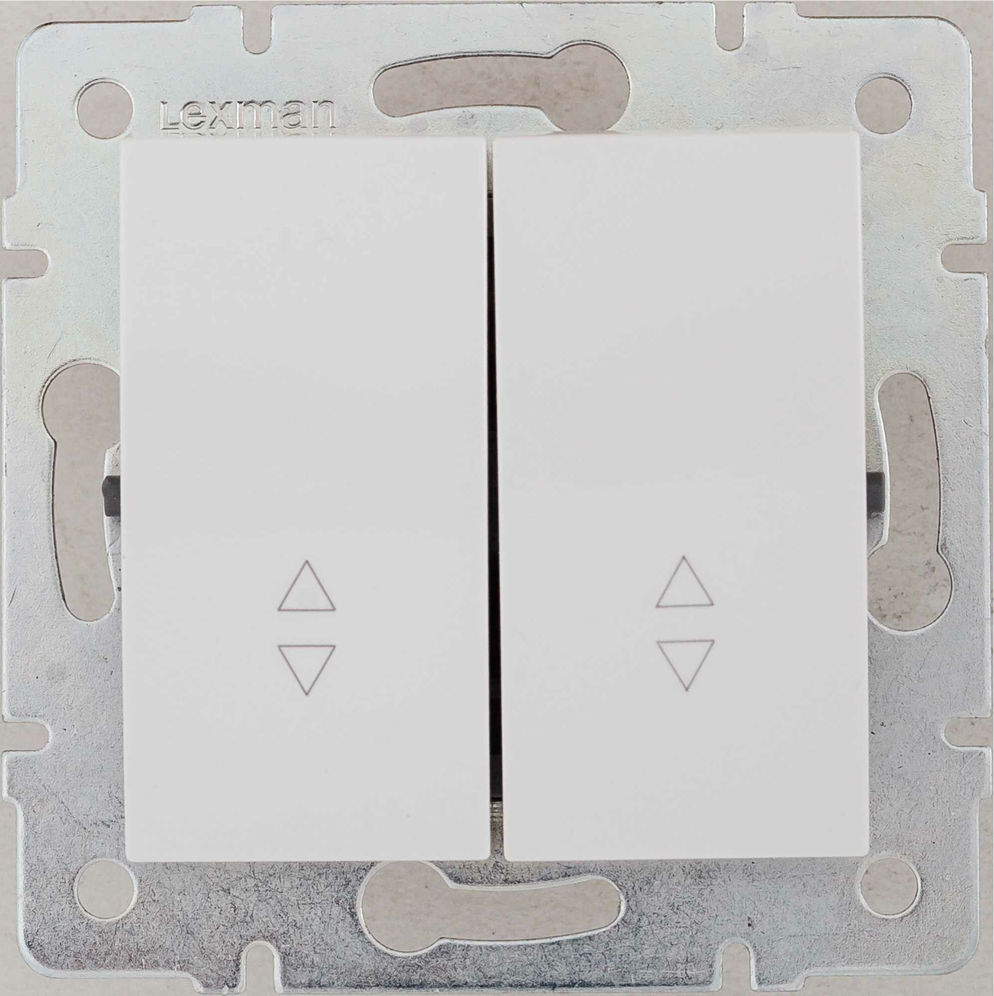 фото Переключатель встраиваемый Lexman Виктория 2 клавиши, цвет белый