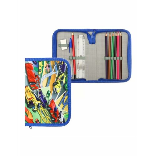 Пенал с наполнением текстиль Машинки 594₽