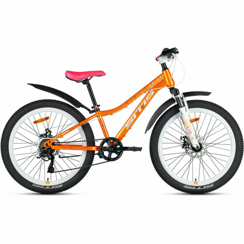 Велосипед SITIS DAISY 24 7sp 2024 Yellow-White-Red подростковый для девочек сталь 7 скорость дисковые механические тормоза размер рамы 12 рост 130-145 см 21385₽