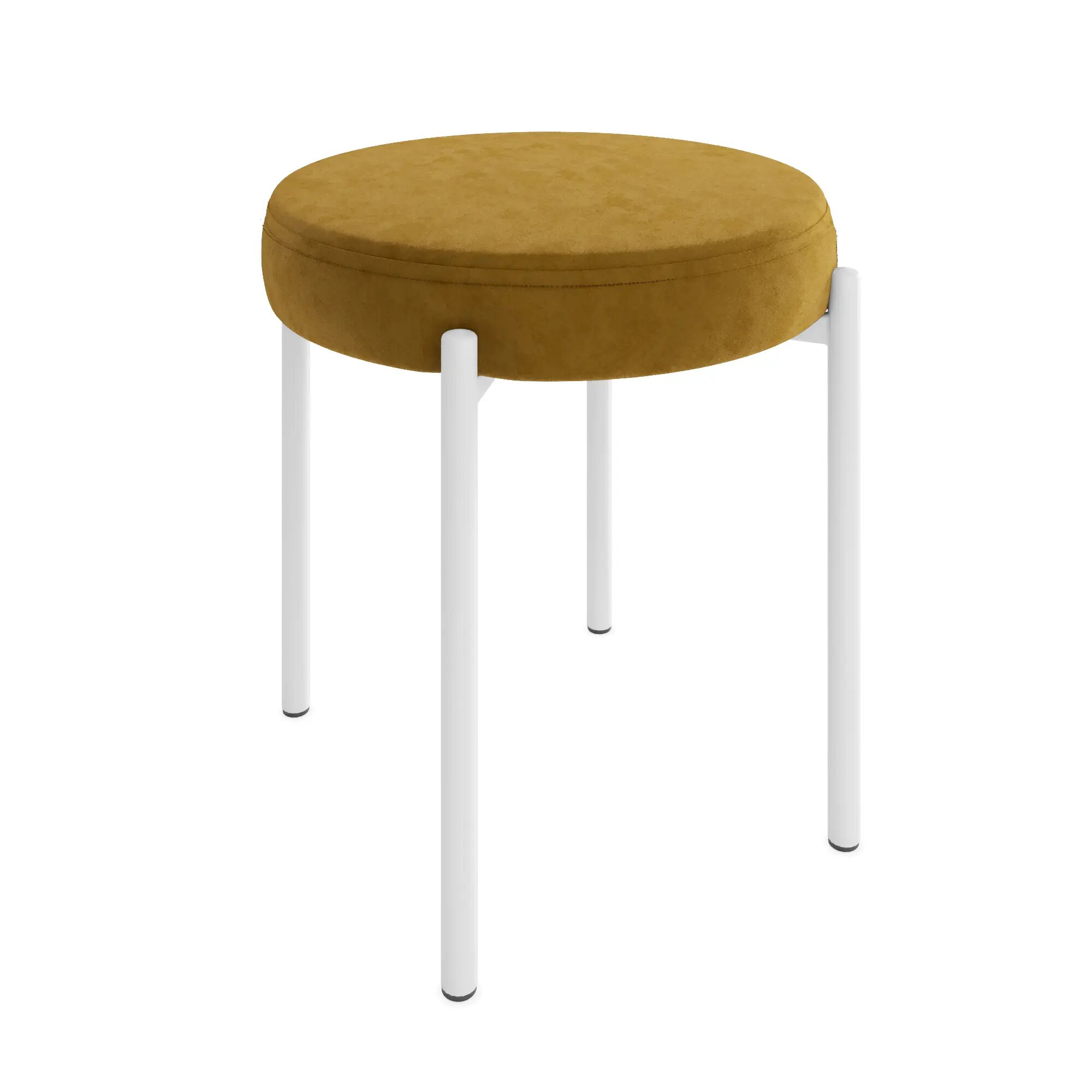 фото Табурет Чили 37х37х51 горчичный/ножки белые круглые