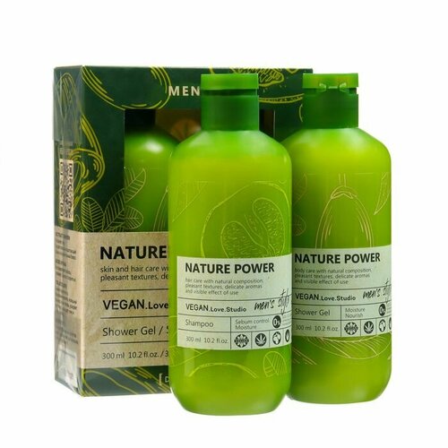 Подарочный набор для мужчин VEGAN Love Studio NATURE POWER гель 300 мл шампунь 300 мл 960₽