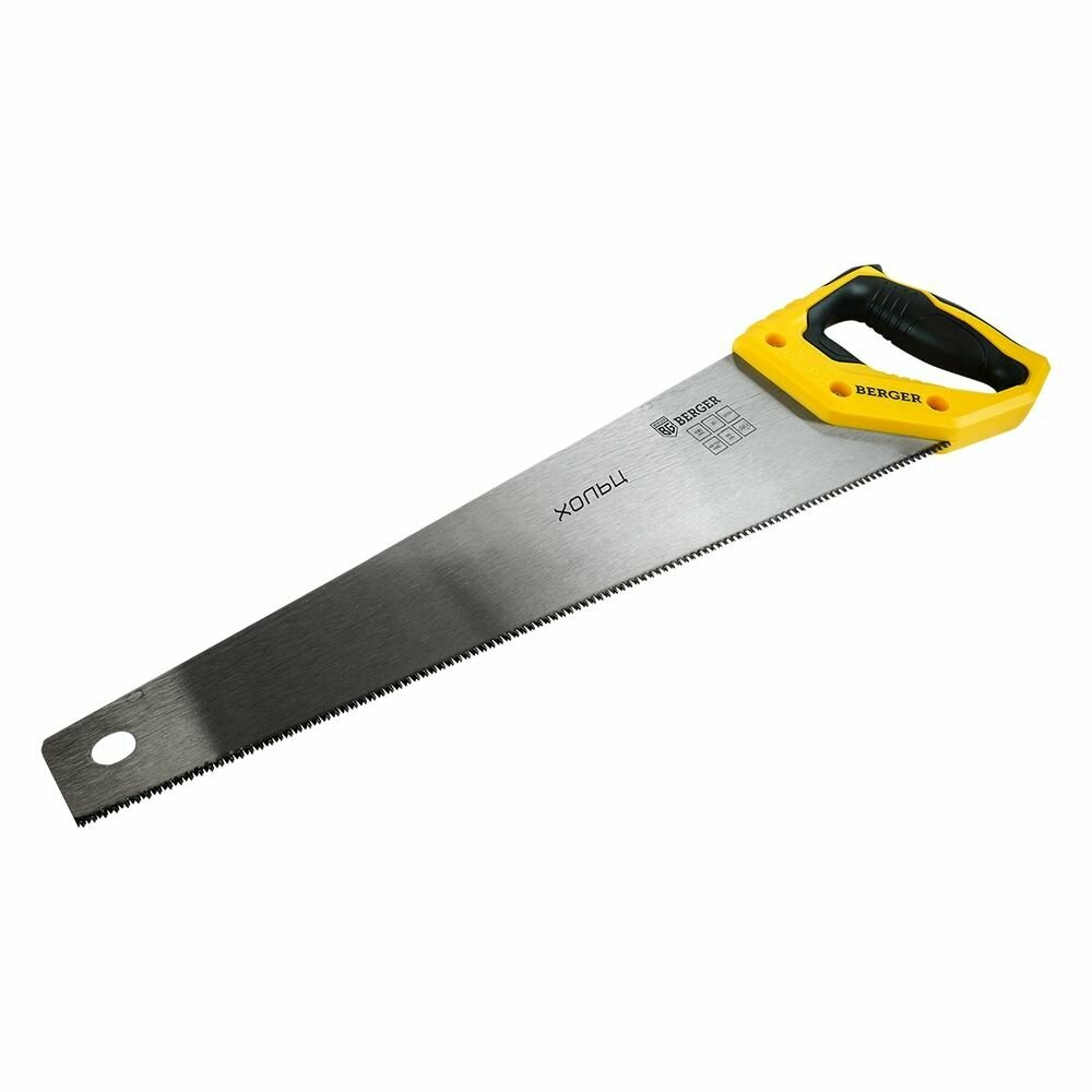 Ножовка BERGER BG1844, по дереву, 450 мм, 3D заточка, 12TPI