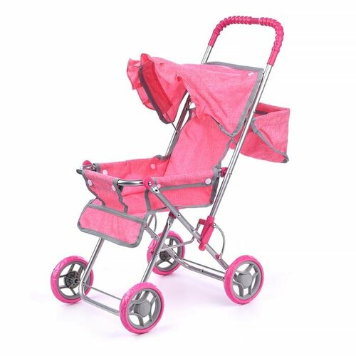 Коляска для кукол складная, прогулочная, с тентом, в пакете 9305